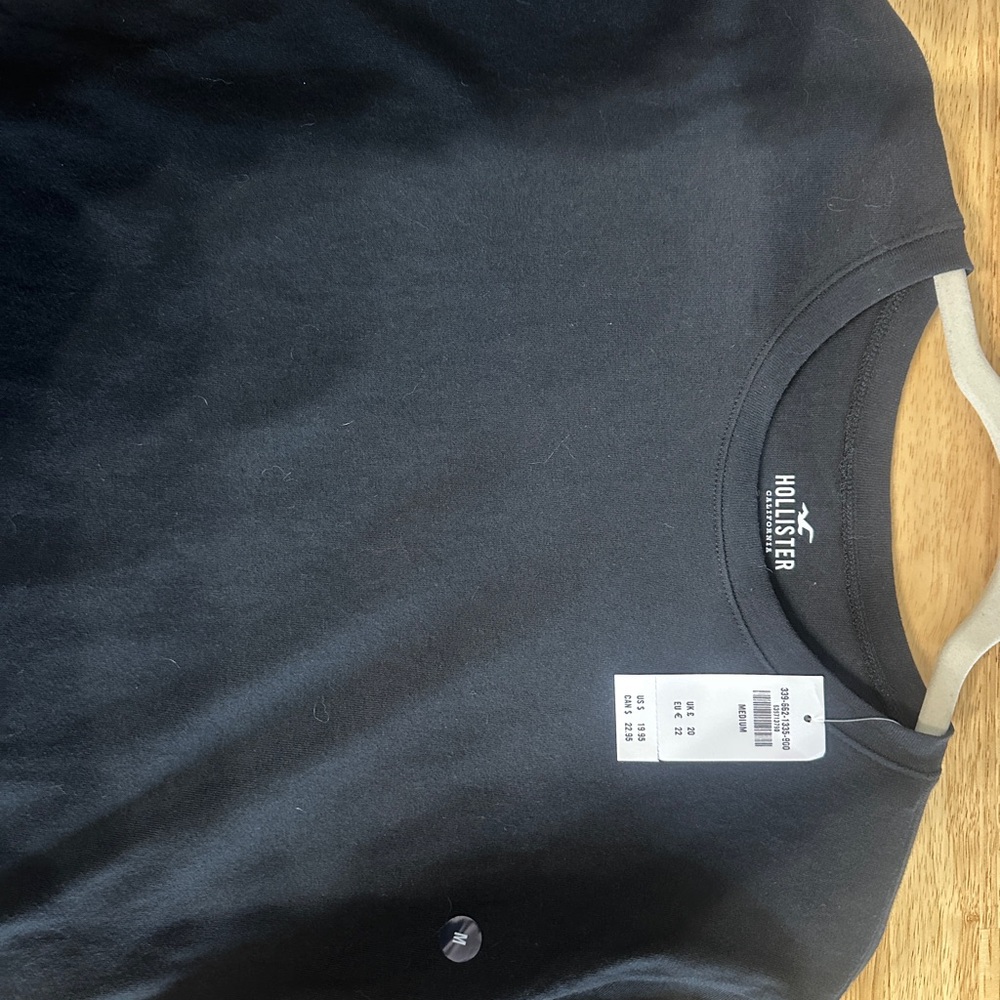 Hollister Women's Black Lace Detail Short Sleeved Shirt